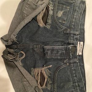One teaspoon dark grey high waisted shorts